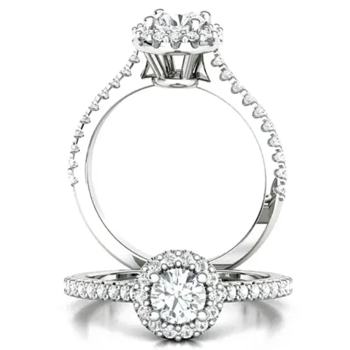 טבעת אירוסין היילו עגולה