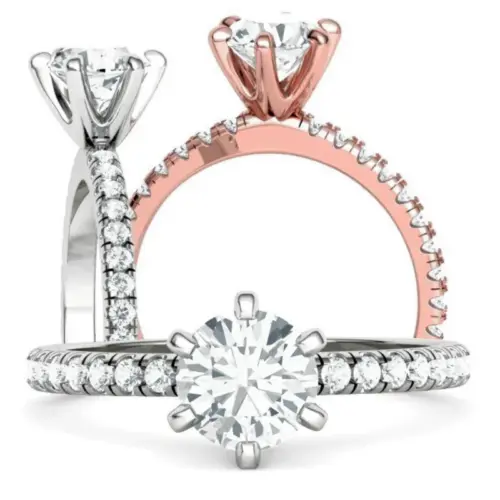 טבעת אירוסין סוליטר שש שיניים