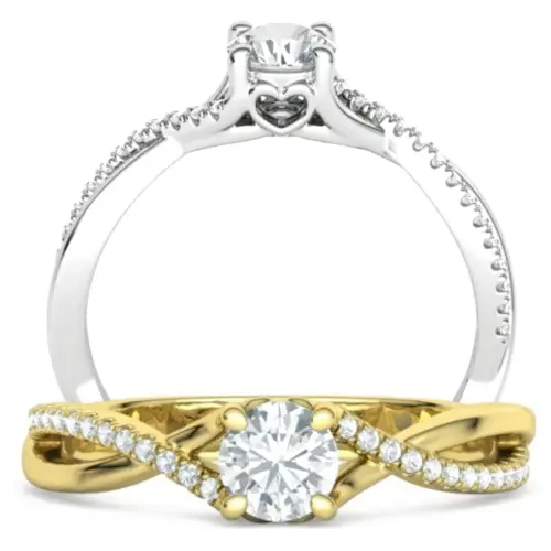 טבעת אירוסין טוויסט לב