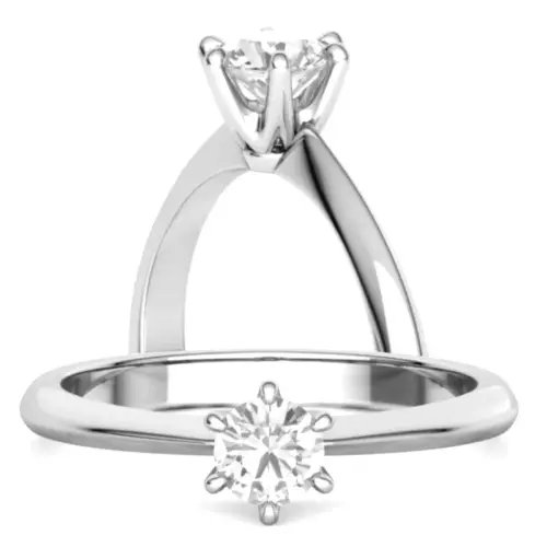 טבעת סוליטר חלקה