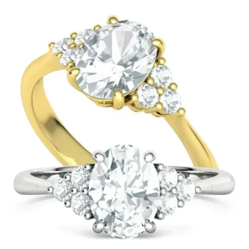 טבעת יהלום אובל וינטאג'