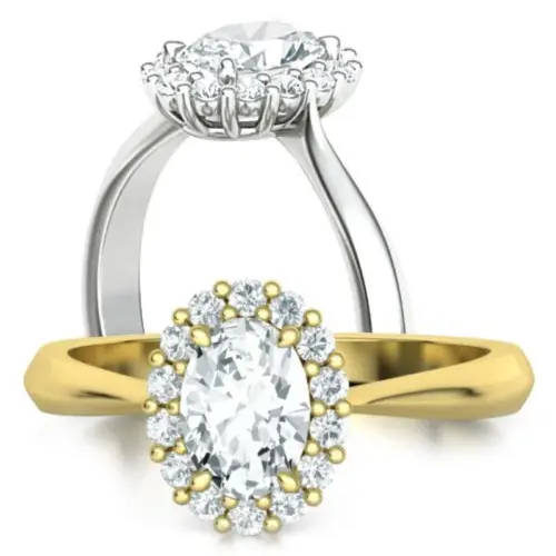 טבעת דיאנה זהב ויהלומים