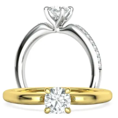 טבעת אירוסין אבן מרכזית עגולה