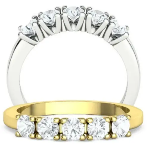 טבעת אירוסין 5 יהלומים