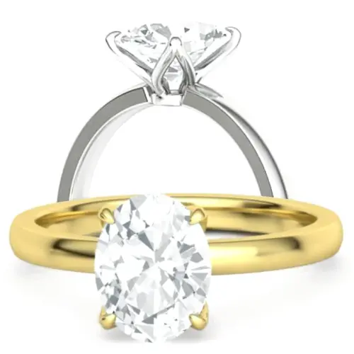 טבעת יהלום אובל סוליטר