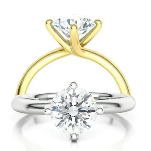 טבעת יהלום סוליטר חלקה