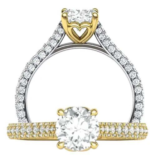 טבעת אירוסין משובצת פאווה