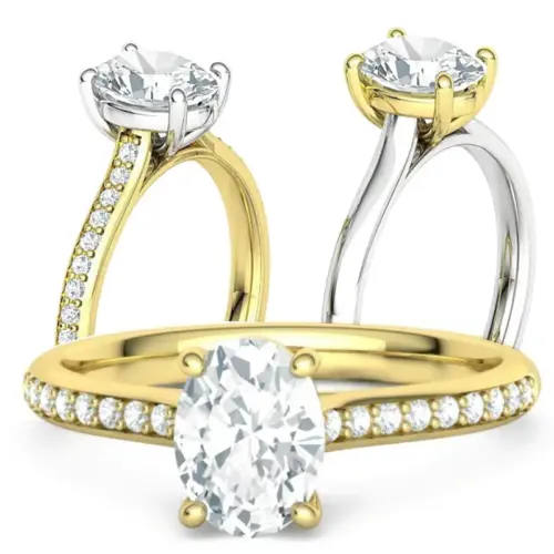 טבעת יהלום אובלית