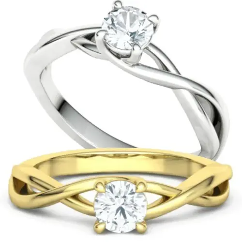 טבעת אירוסין טויסט חלקה