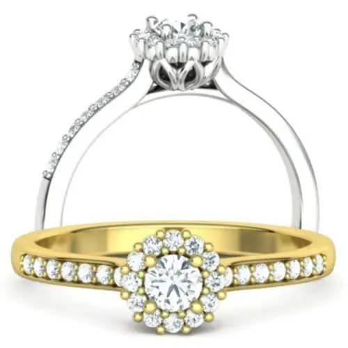 טבעת אירוסין halo יהלומים