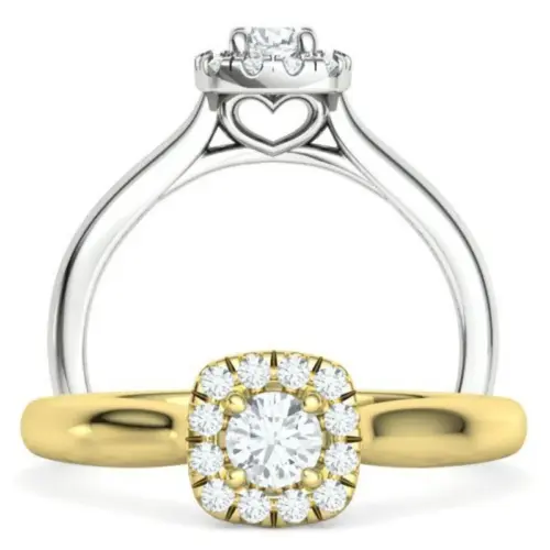 טבעת היילו יהלום עגול