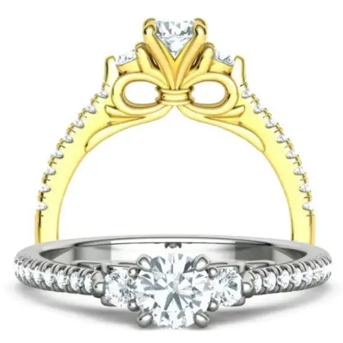 טבעת אירוסין עם שיבוץ מוגבה