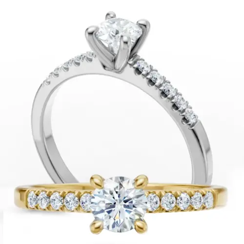 טבעת סוליטר פרופיל מרובע