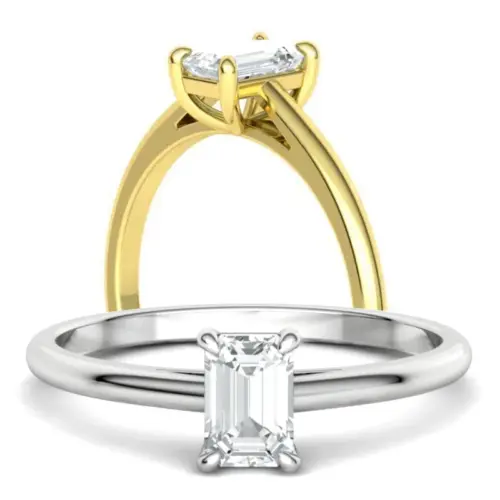 טבעת יהלום בחיתוך אמרלד