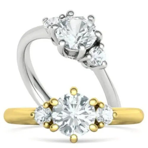 טבעת אירוסין שלושה אבנים