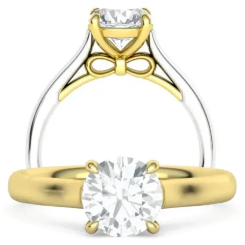 טבעת אירוסין פפיון משובצת יהלומים