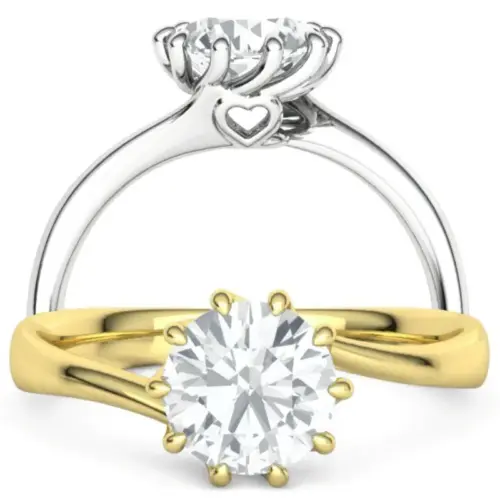 טבעת יהלומים עדינה טויסט