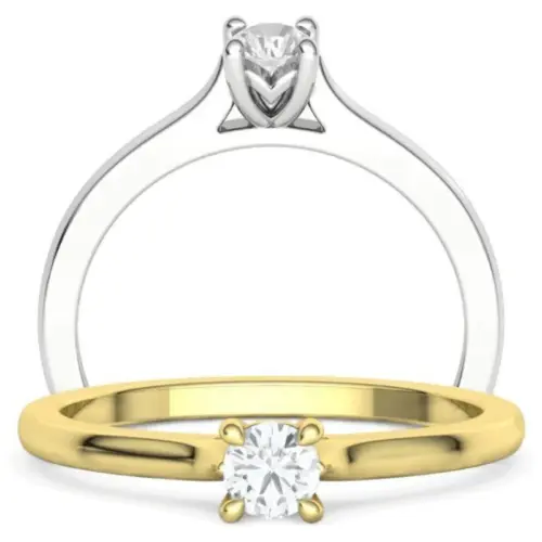 טבעת סוליטר קלאסית עם 4 שיניים