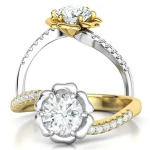 טבעת אירוסין יוקרתית בעיצוב ורד