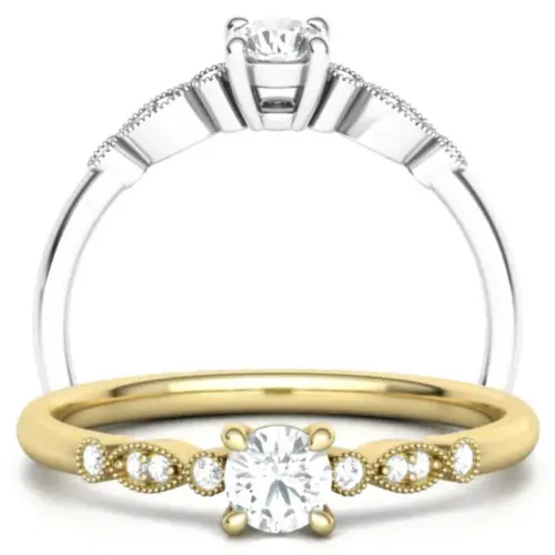 טבעת אירוסין מיליגריין Milgrain