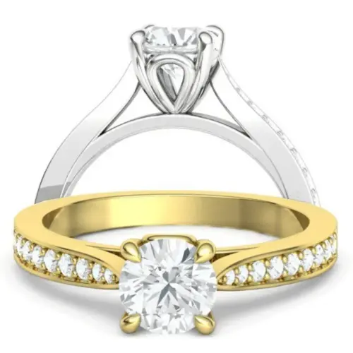 טבעת סוליטר זהב 14 קראט