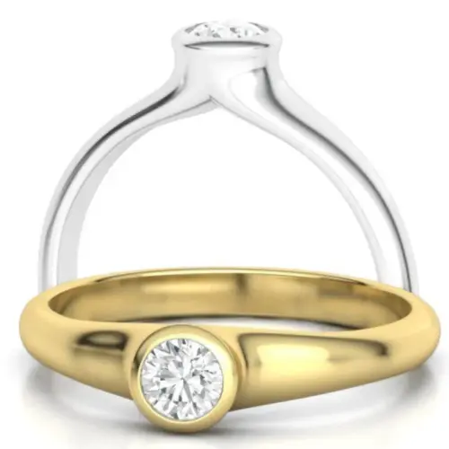 טבעת יהלום שיבוץ כוס Bazel