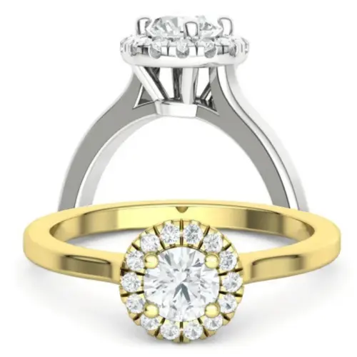 טבעת אירוסין היילו יהלום עגול