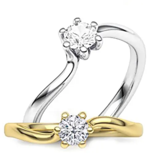 טבעת אירוסין טויסט שש שיניים