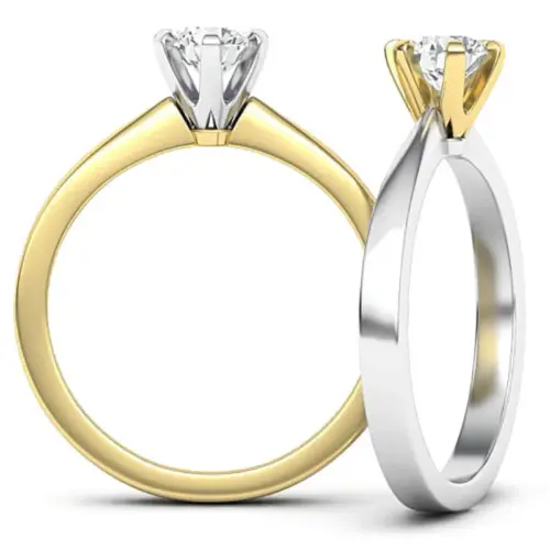 טבעת יהלום שיבוץ שש שיניים