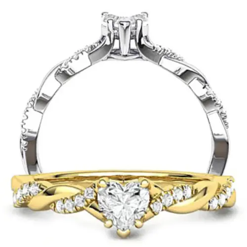 טבעת יהלום לב סוליטר