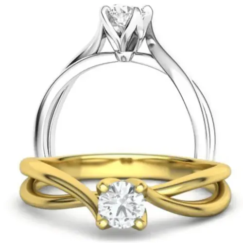 טבעת אירוסין מעוצבת טוויסט