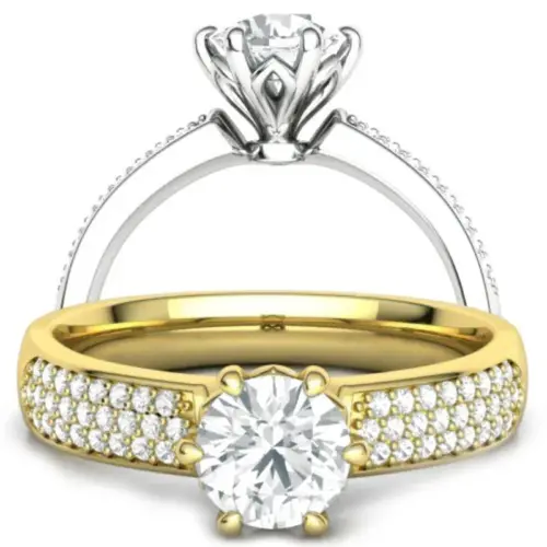 טבעת סוליטר רחבה ויוקרתית