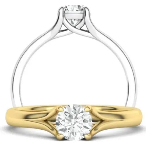 טבעת אירוסין סוליטר מפוצלת