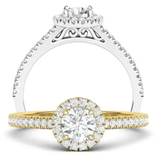 טבעת אירוסין היילו בהשראת וינטג'