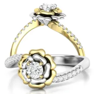 טבעת שושנה משובצת יהלום