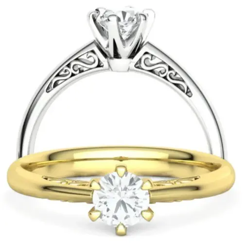 טבעת אירוסין וינטאג' חריטה אומנותית