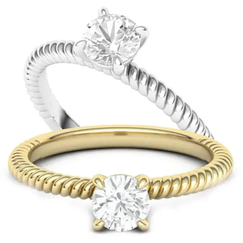 טבעת אירוסין ספירלה יהלום עגול