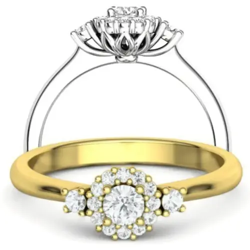 טבעת אירוסין בסגנון וינטג' פרחונית