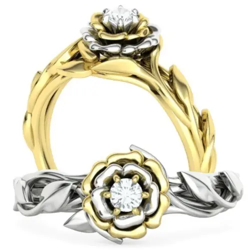 טבעת יהלום פרח שושנה