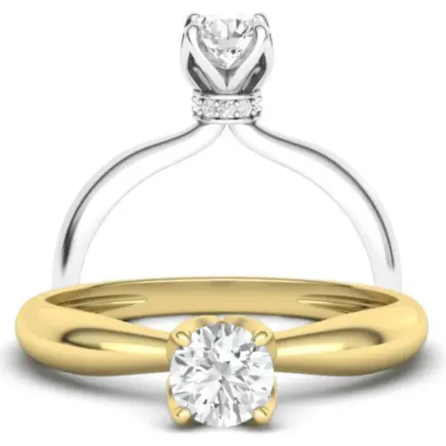 טבעת אירוסין סוליטר זהב 14 קראט