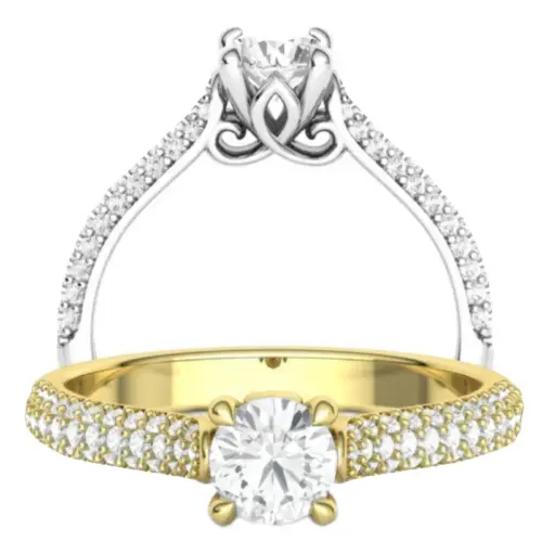 טבעת אירוסין משובצת פאווה יהלומים