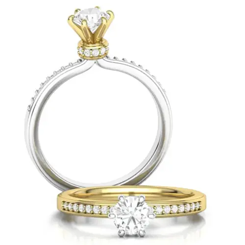 טבעת יהלום יוקרתית כתר מלכותי